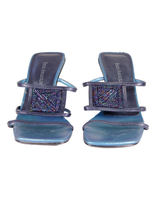 ENZO ANGIOLINI Square-Toe Leather Slides