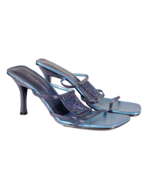 ENZO ANGIOLINI Square-Toe Leather Slides