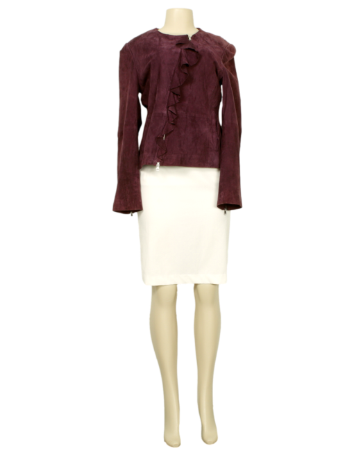 SAKS FIFTH AVENUE Goat Suede Jacket Whole Front