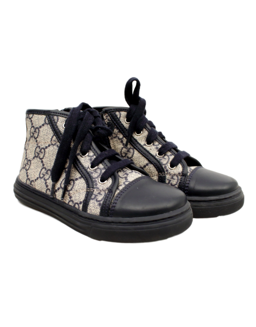 GUCCI GIRLS' GG LEATHER SNEAKERS - eKlozet Luxury Consignment