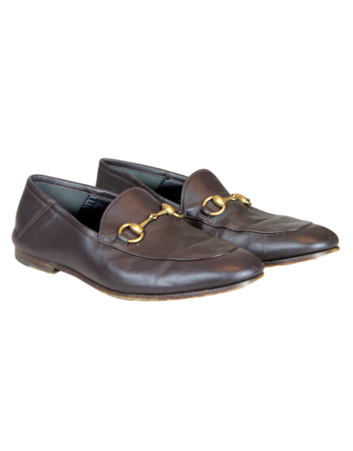 GUCCI Horsebit Accent Leather Dress Loafers Slant | eKlozet Designer Consignment