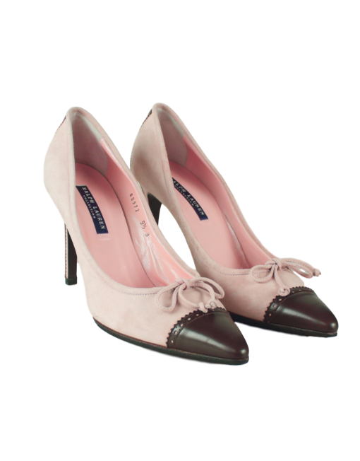 RALPH LAUREN PURPLE LABEL LuLu Suede Cap-Toe Pumps - eKlozet Luxury Consignment