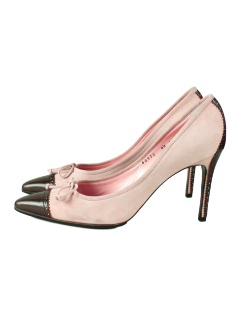 RALPH LAUREN PURPLE LABEL LuLu Suede Cap-Toe Pumps - eKlozet Luxury Consignment