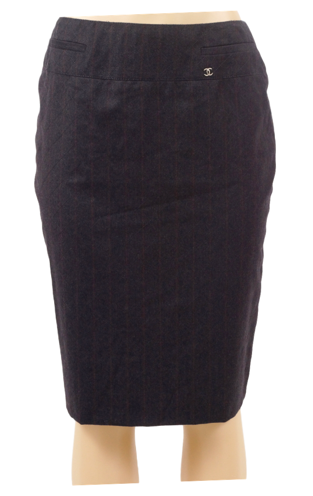 CHANEL WOOL/CASHMERE PENCIL SKIRT - eKlozet Luxury Consignment