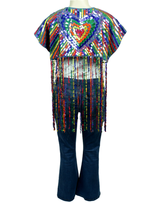 TOPSHOP Sequin Covered Denim Vest - eKlozet Luxury Consignment