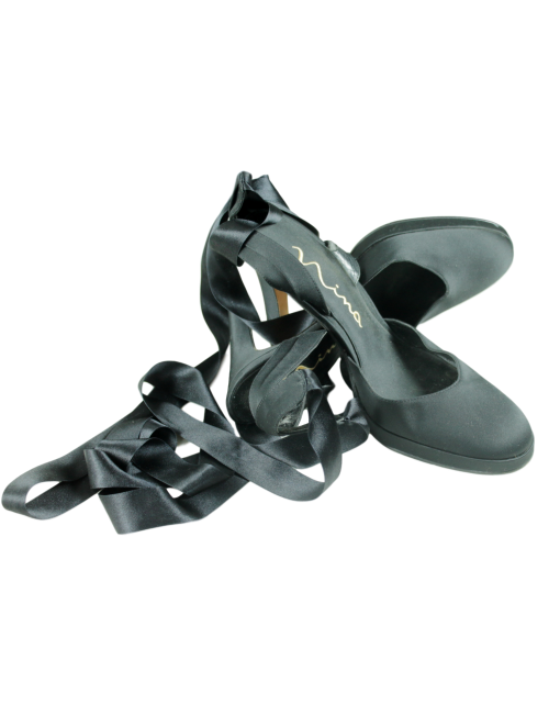 NINA Satin Pumps With Ankle Tie