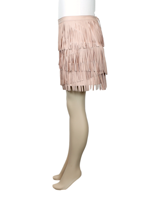 H&M Fringe Distressed Faux Leather Skirt W/ Tags