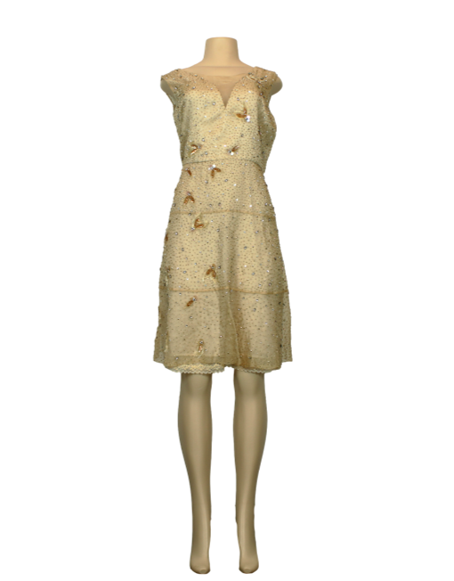 ELIE TAHARI Silk Embellished Dress