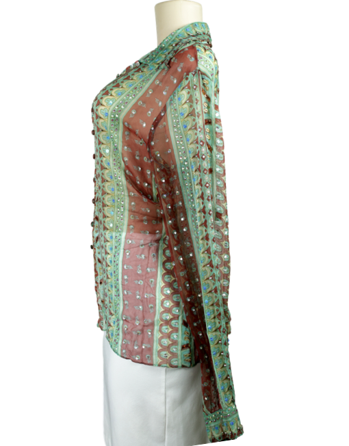 Latarte Sheer Top with sequins Side - eKlozet Luxury Consignment Boutique