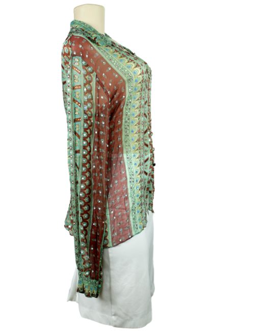 Latarte Sheer Top with sequins Side - eKlozet Luxury Consignment Boutique