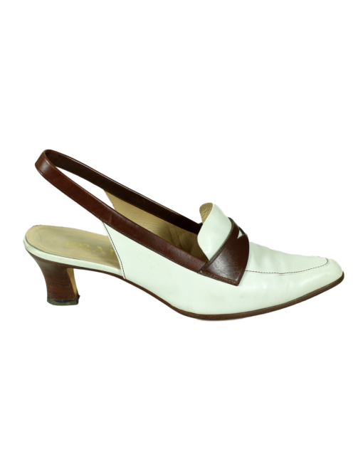 PRADA Leather Slingback Sandals Single Side-eKlozet Luxury Consignment