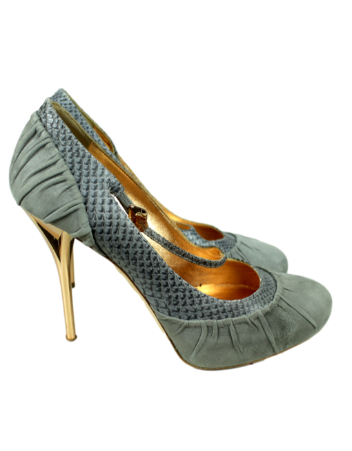 CHRISTIAN DIOR Cobra Suede Pumps Side - eKlozet Luxury Consignment