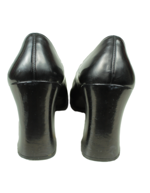 Prada Block Heel Leather Pumps Back - eKlozet Luxury Consignment