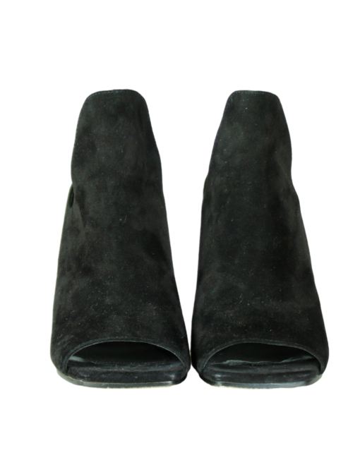 Donna Karan Suede Peep-Toe Mules  Front- eKlzoet Luxury Consignment