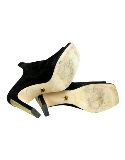 Donna Karan Suede Peep-Toe Mules  Bottom - eKlzoet Luxury Consignment