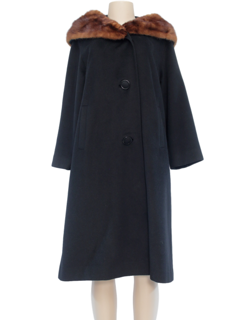 VINTAGE MAHOGANY Wool Coat Front