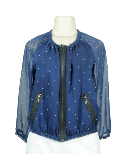 KENSIE Lightweight Polka Dot Jacket Front - eKlozet Luxury Consignment Boutique