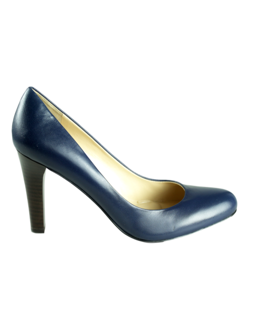 Blue round 2025 toe pumps