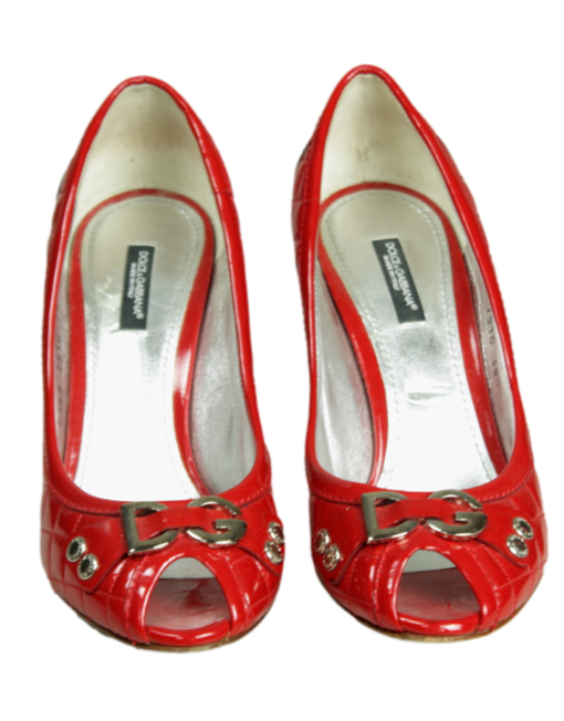 DOLCE & GABBANA Quilted Logo Pumps Front