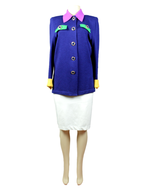 ST. JOHN COLLECTION Colorblock Knit Blazer Front