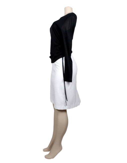 SHEER Mesh Long Sleeve Top Side  - eKlozet Luxury Consignment