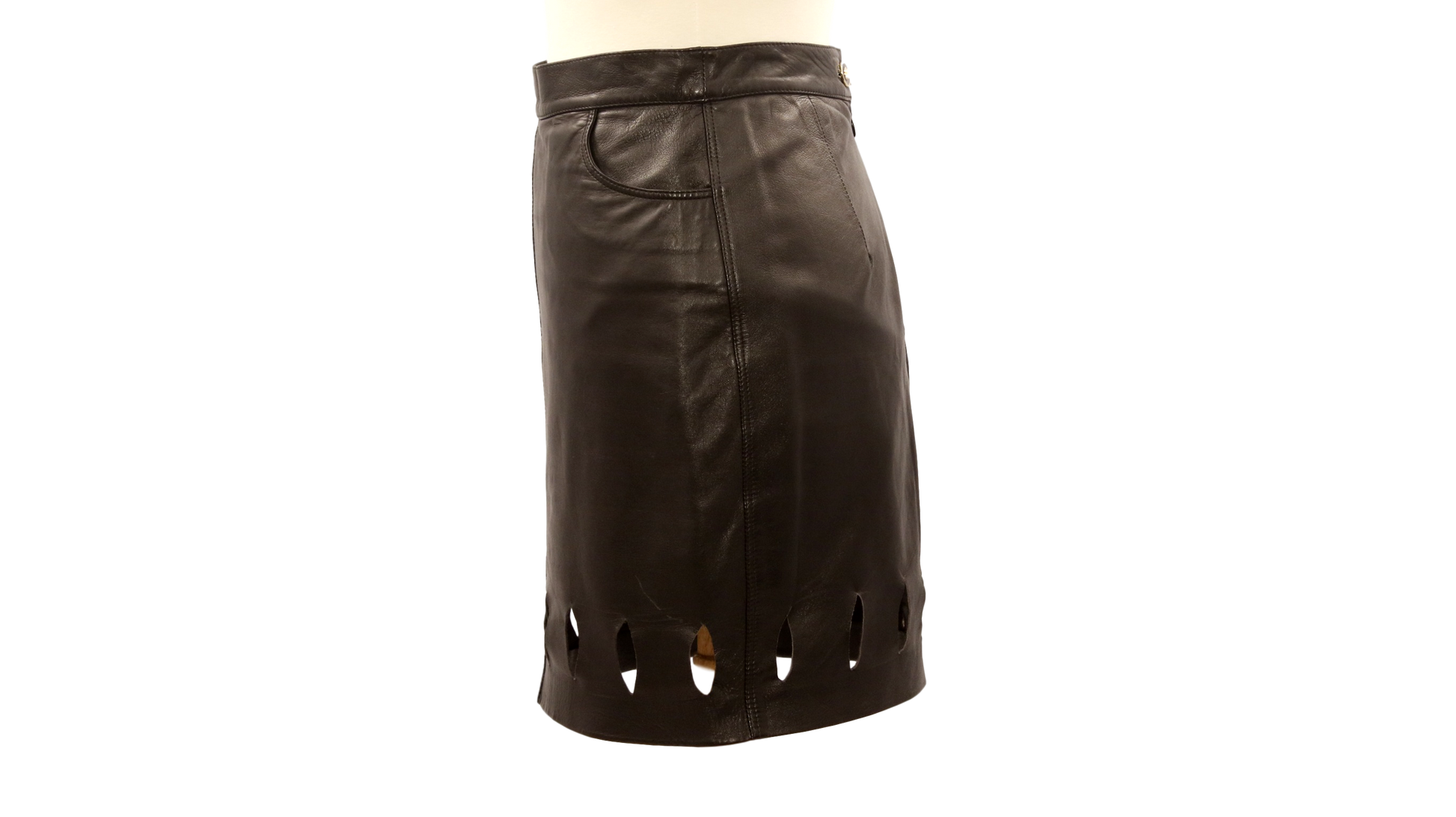 GIANNI VERSACE VERSUS LEATHER SKIRT - eKlozet Luxury Consignment