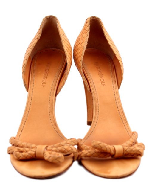 VIKTOR & ROLF Leather Braided Open-Toe Heel