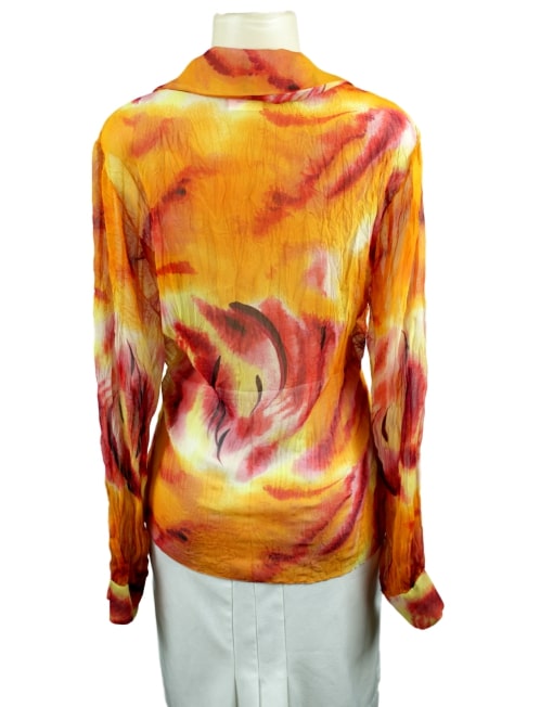 Christian Dior Abstract Sheer Blouse Back - eKlozet Luxury Consignment Boutique