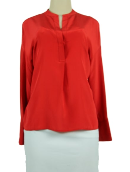 Vince. Silk Collarless Top w/ Tags - eKlozet Luxury Consignment