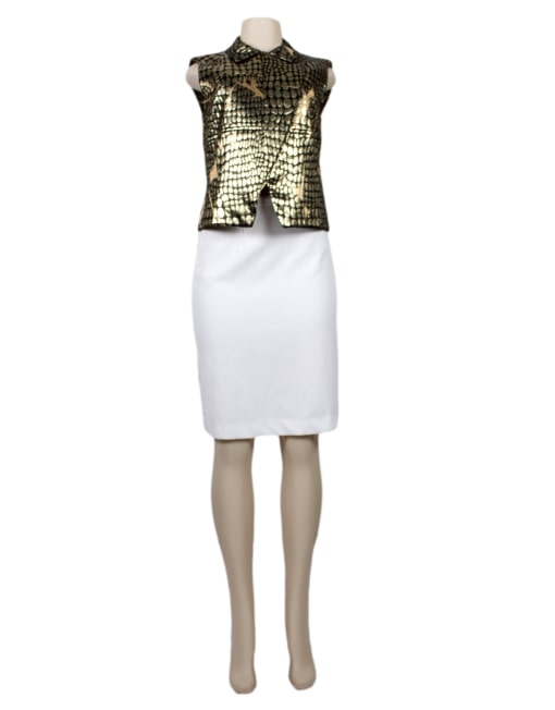 Emilio Pucci Metallic Vest Front| eKlozet Designer consignment