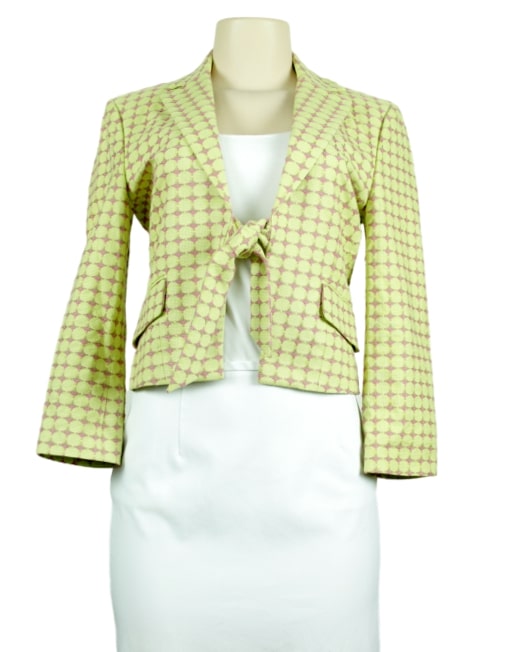 BCBG MAXZARIA Crop Print Blazer-Front - eKlozet Luxury Consignment Boutique