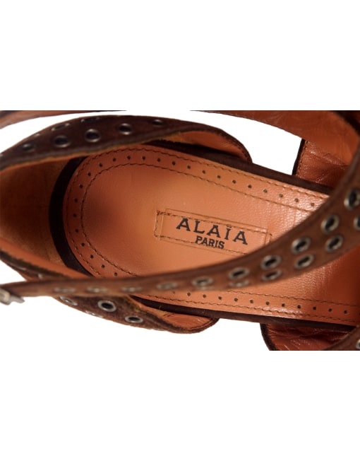 ALAÏA GROMMET SANDALS - eKlozet Luxury Consignment
