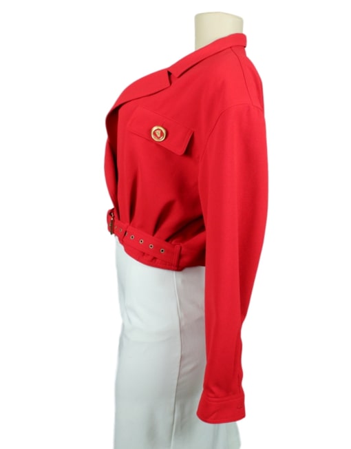 CACHE Belted Crop Jacket Front - eKlozet Luxury Consignment Boutique