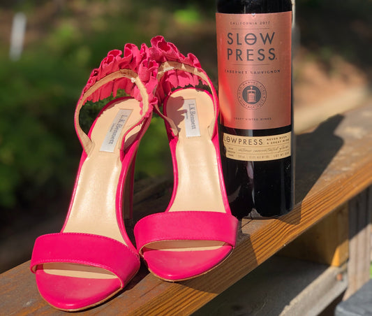 L.K. Bennett Sandals Shoes and Slow Press Wine