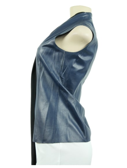 AKRIS Leather Button-Up Vest