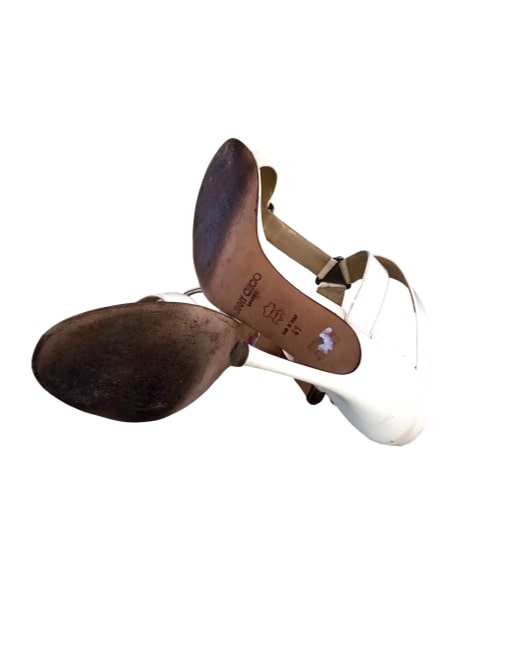JIMMY CHOO Patent Leather Sandals-Soles- eKlozet Designer Consignment