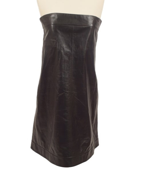 CHANEL STRAPLESS LEATHER DRESS - eKlozet Luxury Consignment