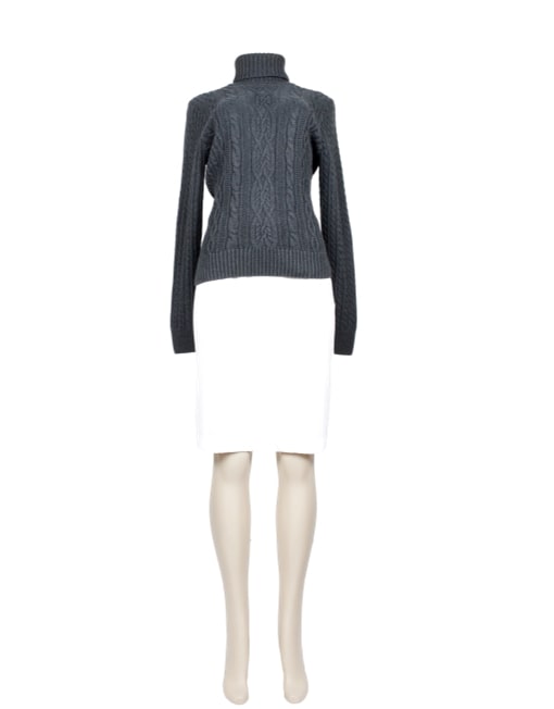 JEANNE PIERRE Ribbed Turtleneck Sweater-Front - eKlozet Luxury Consignment