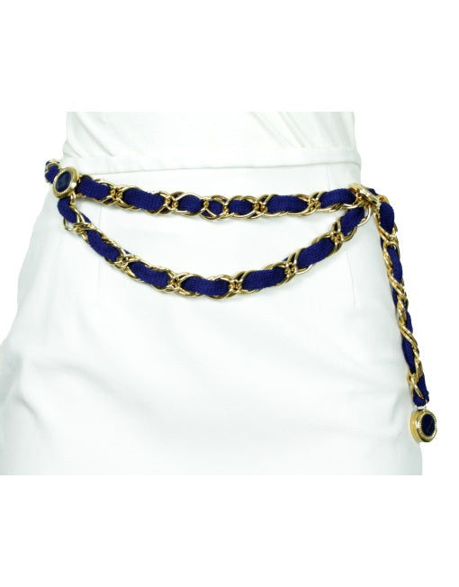 ST. JOHN Chain Link and Knit Belt