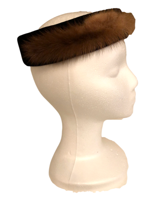 Vintage Velvet and Fur Headband