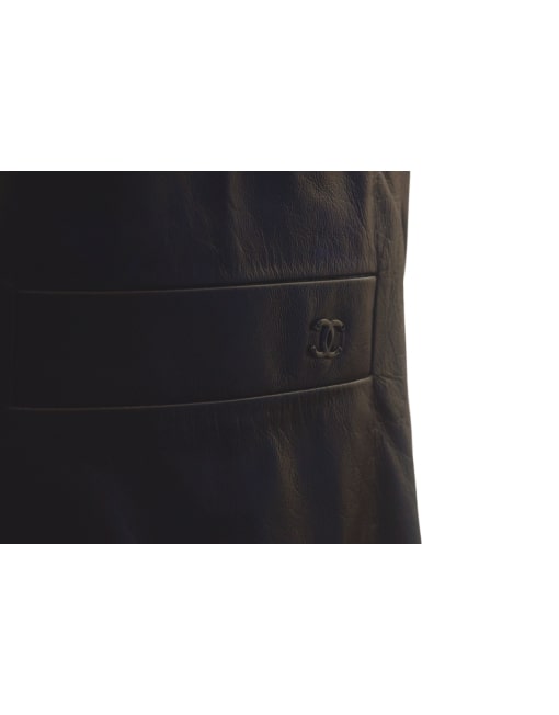 CHANEL STRAPLESS LEATHER DRESS - eKlozet Luxury Consignment