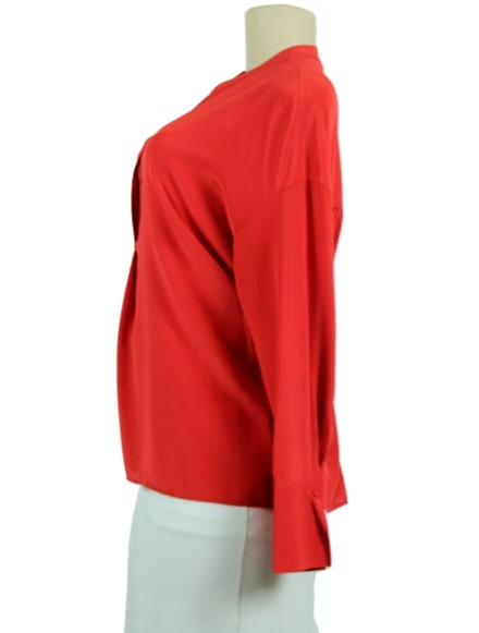 Vince. Silk Collarless Top w/ Tags - eKlozet Luxury Consignment