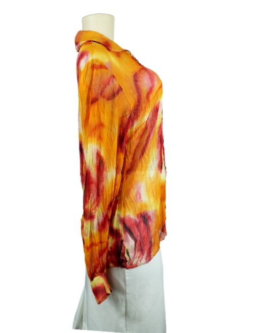 Christian Dior Abstract Sheer Blouse Side - eKlozet Luxury Consignment Boutique