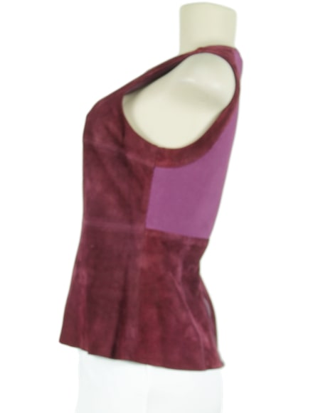 HALSTON HERITAGE Suede Sleeveless Top-eKlozet Luxury Consignment Boutique