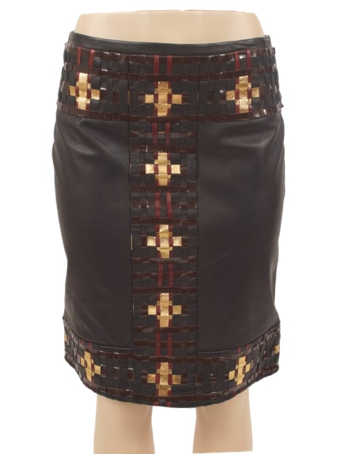 CHANEL BYZANTINE COLLECTION LEATHER SKIRT - eKlozet Luxury Consignment