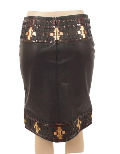 CHANEL BYZANTINE COLLECTION LEATHER SKIRT - eKlozet Luxury Consignment
