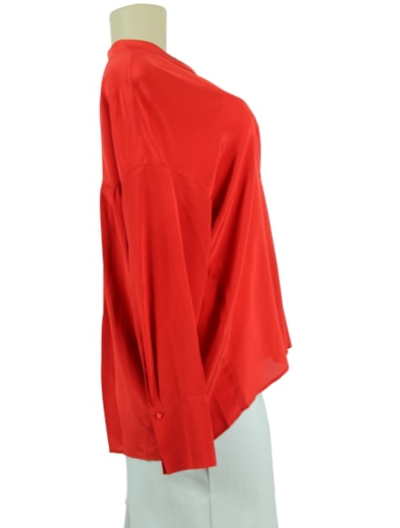 Vince. Silk Collarless Top w/ Tags - eKlozet Luxury Consignment