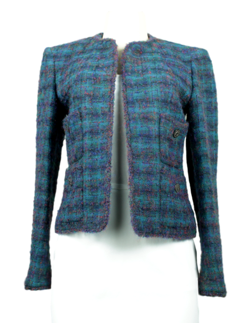 Vintage Fall 97 Chanel Boucle Blazer Front - eKlozet Luxury Consignment Boutique