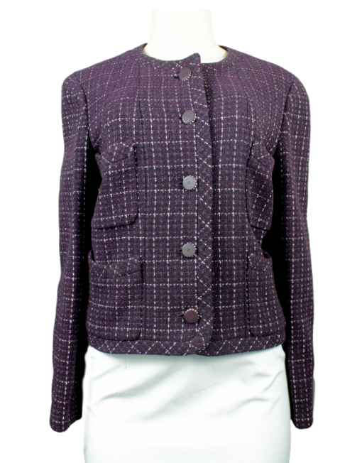 CHANEL 2002 Tweed Pattern Evening Jacket  Front - eKlozet Luxury Consignment Boutique
