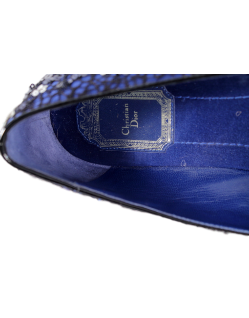 CHRISTIAN DIOR SATIN EMBELLISHED LOAFERS - eKlozet Luxury Consignment